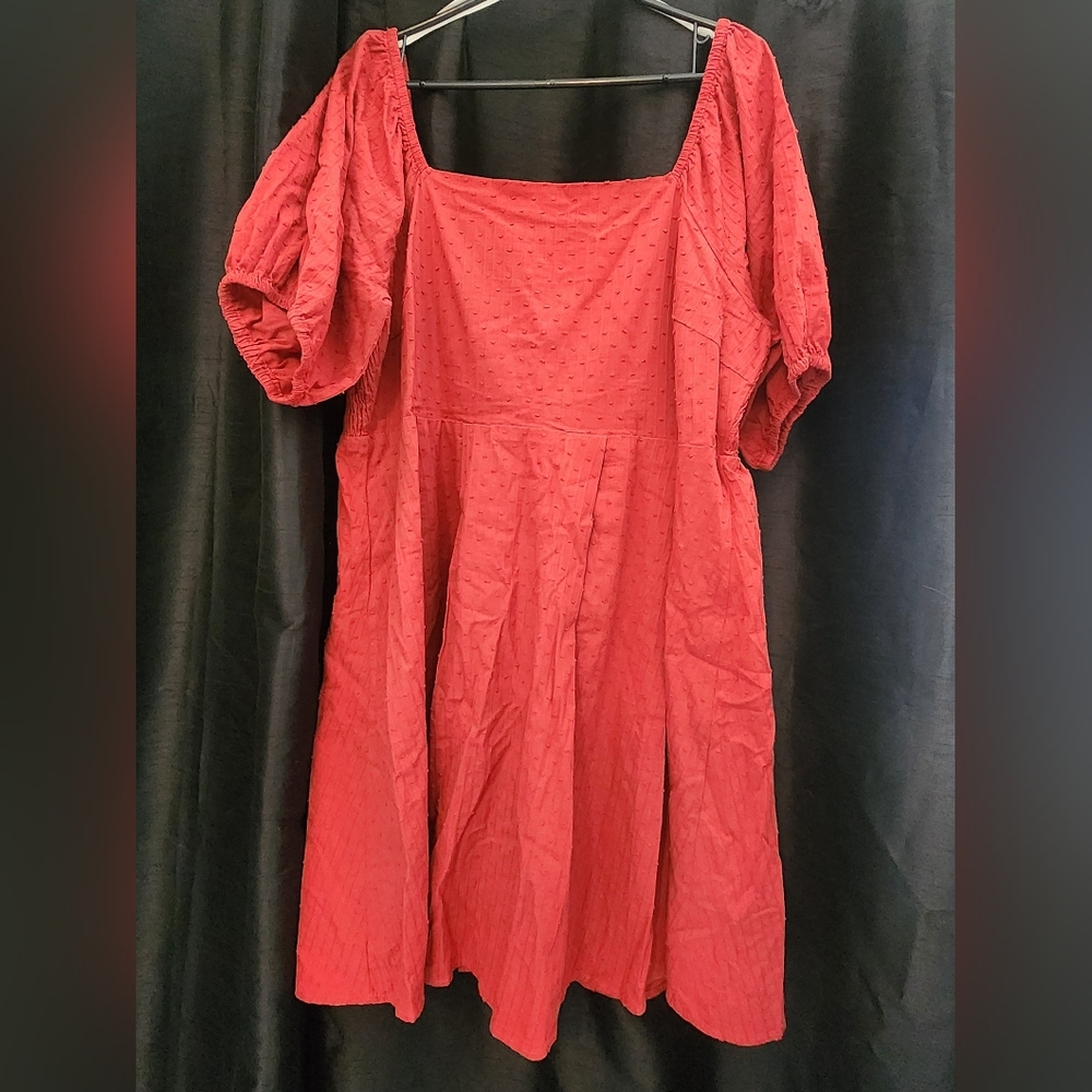 Arula red puff sleeves